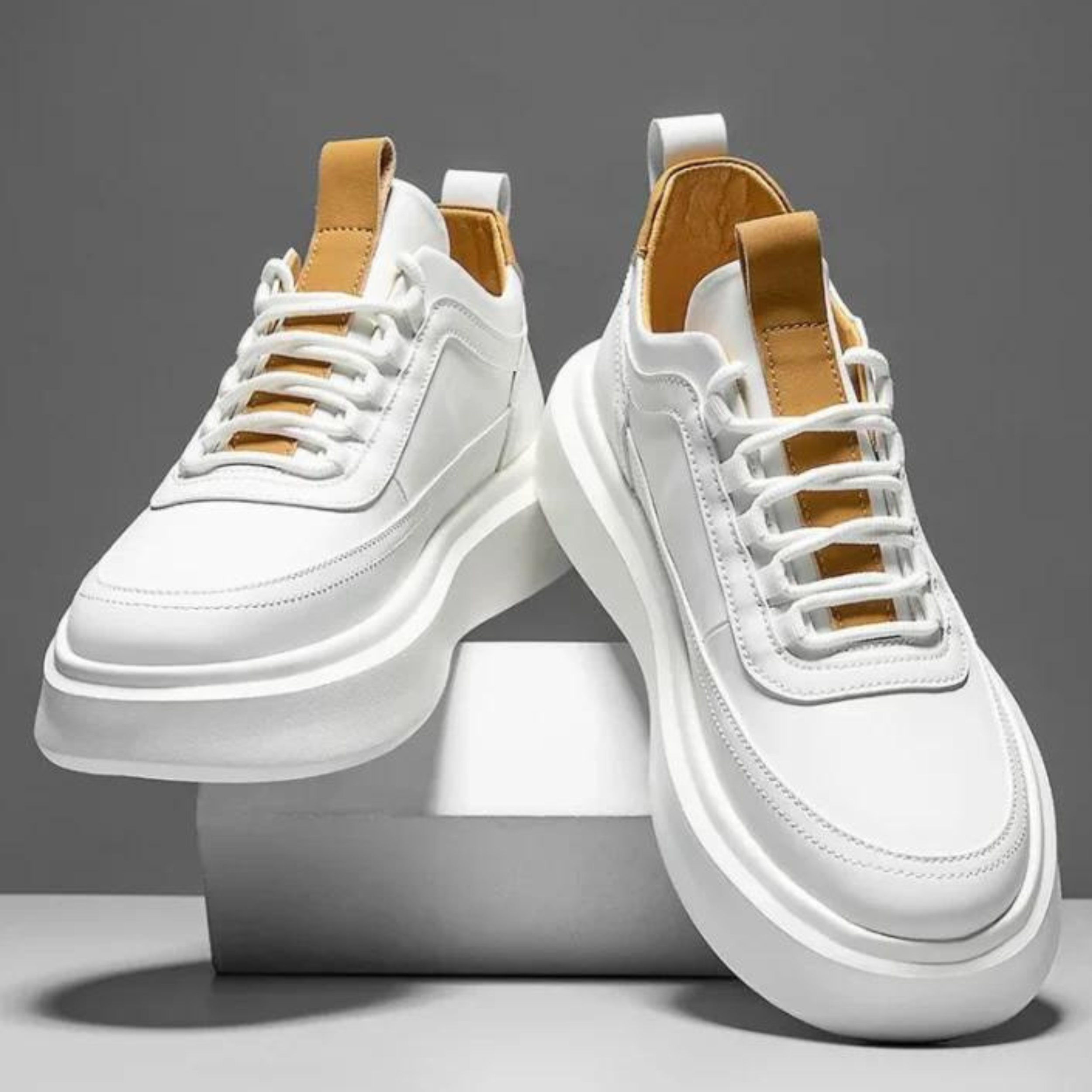 Denzel - Witte heren sneakers