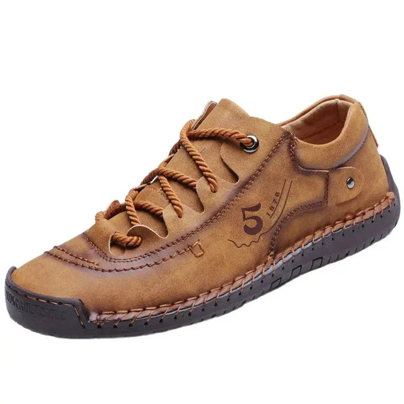 Maxwell - Orthopedische Bruine Lederen Sneakers