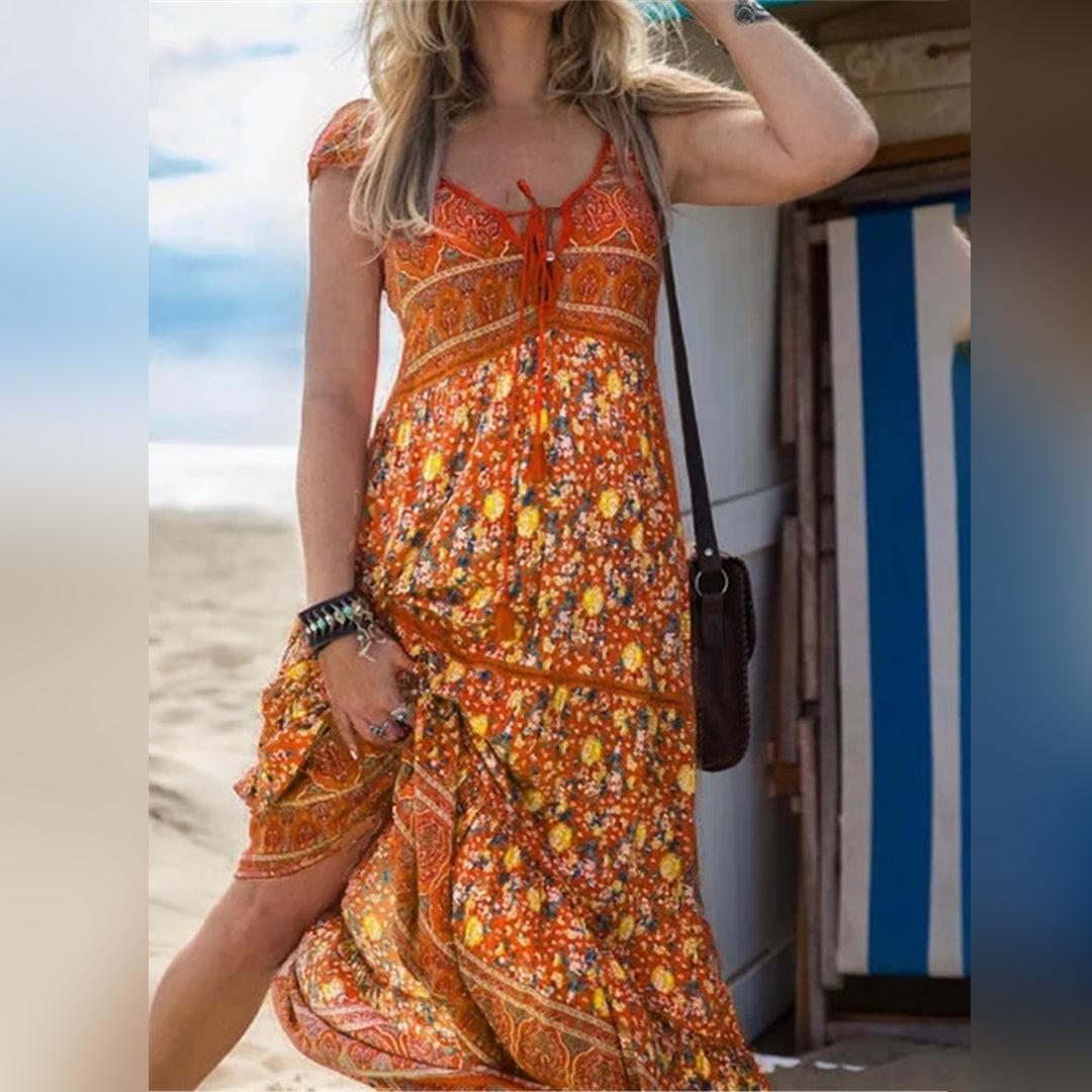 Madalyn - Bloemen Boho Jurk