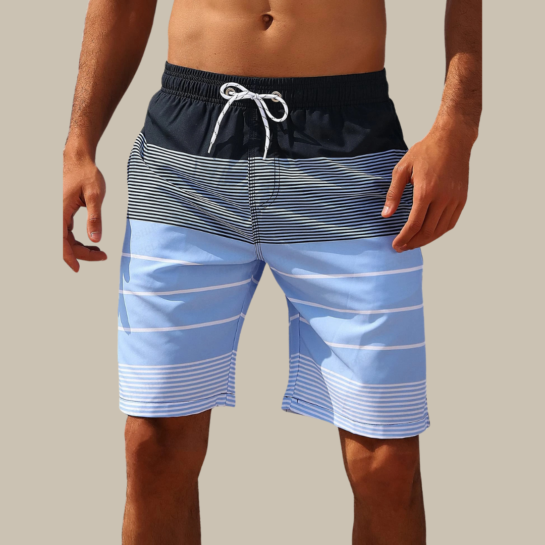 Porter Zwembroek - Sneldrogende Colorblock Mid Short Met Stretch Voor Heren