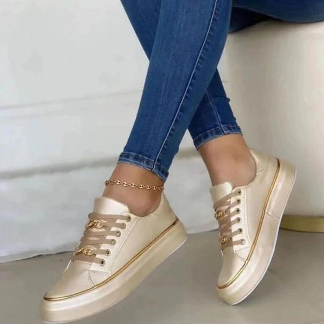 Davina - Damessneakers Chique Gouden Accent