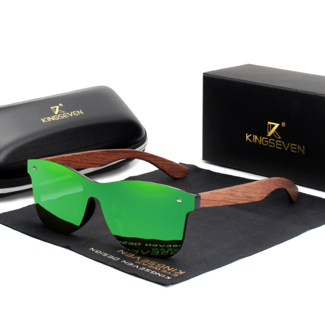 Kingseven - Zonnebril Met Houten Monturen